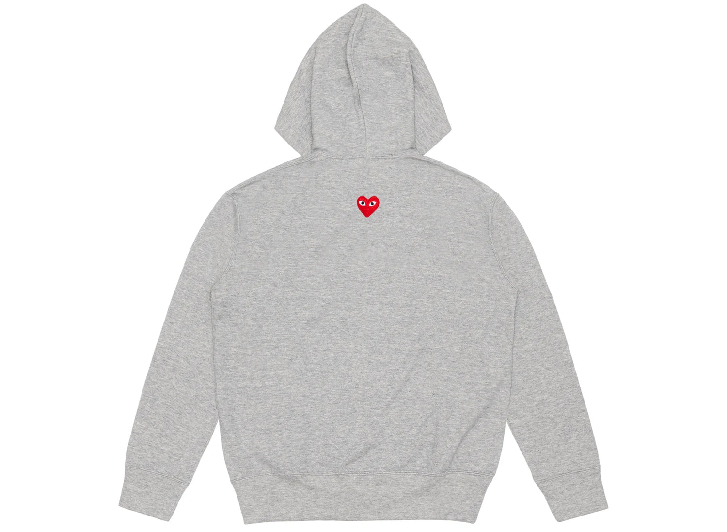 Comme des Garçons Play Red Emblem Back Logo Full Zip Hoodie in Grey - view 2