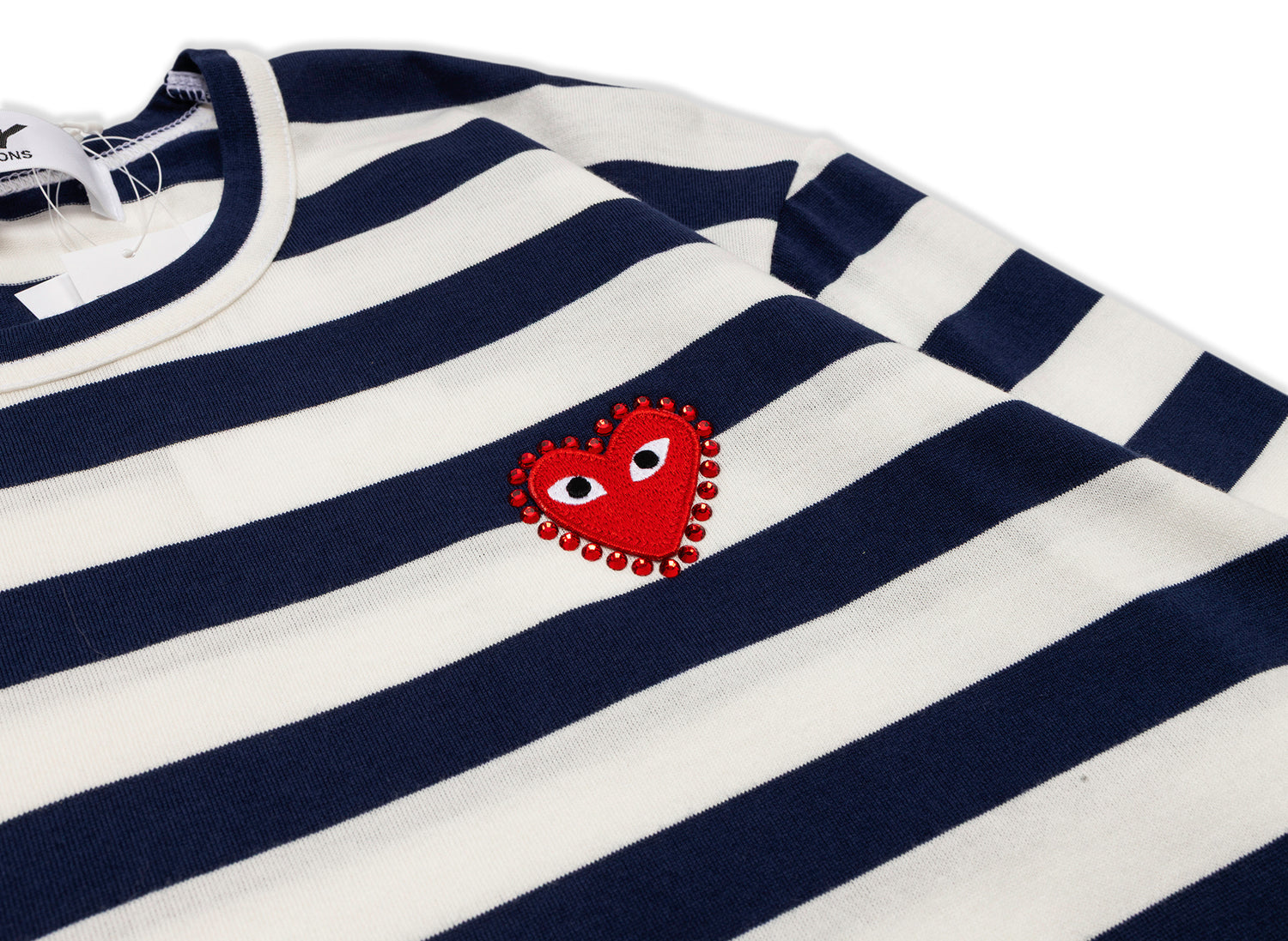 Comme des Garçons PLAY Rhinestone Emblem L/S Tee - view 2
