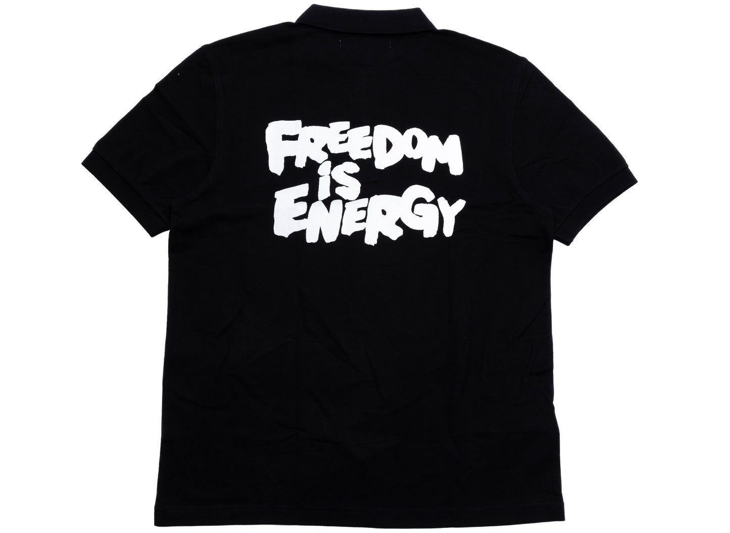 Comme des Garçons SHIRT x Fred Perry Energy is Freedom Polo Shirt in Black - view 2