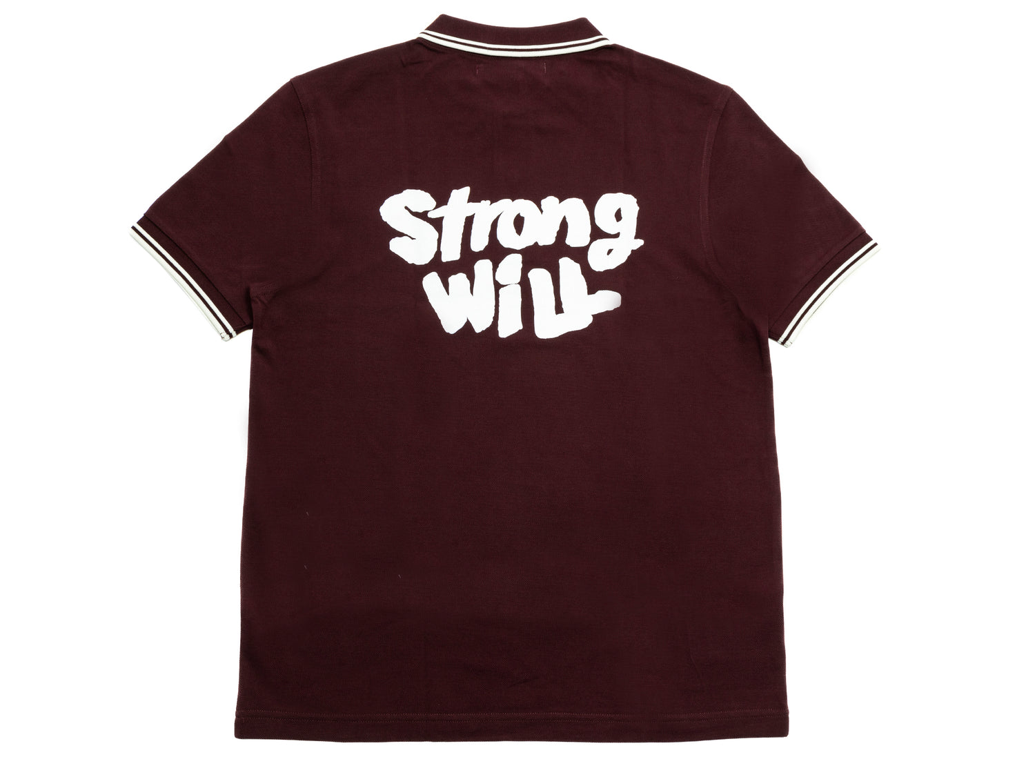Comme des Garçons SHIRT x Fred Perry Strong Will Polo Shirt in Maroon - view 2