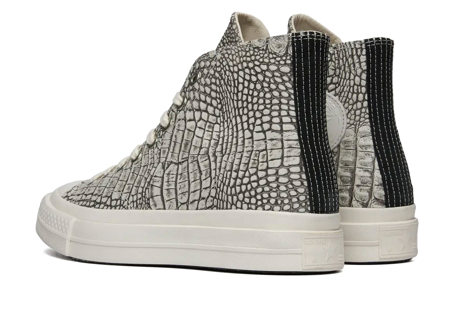 Converse Chuck Taylor All Star First String Hi in 'Optical White' Croc — view 2