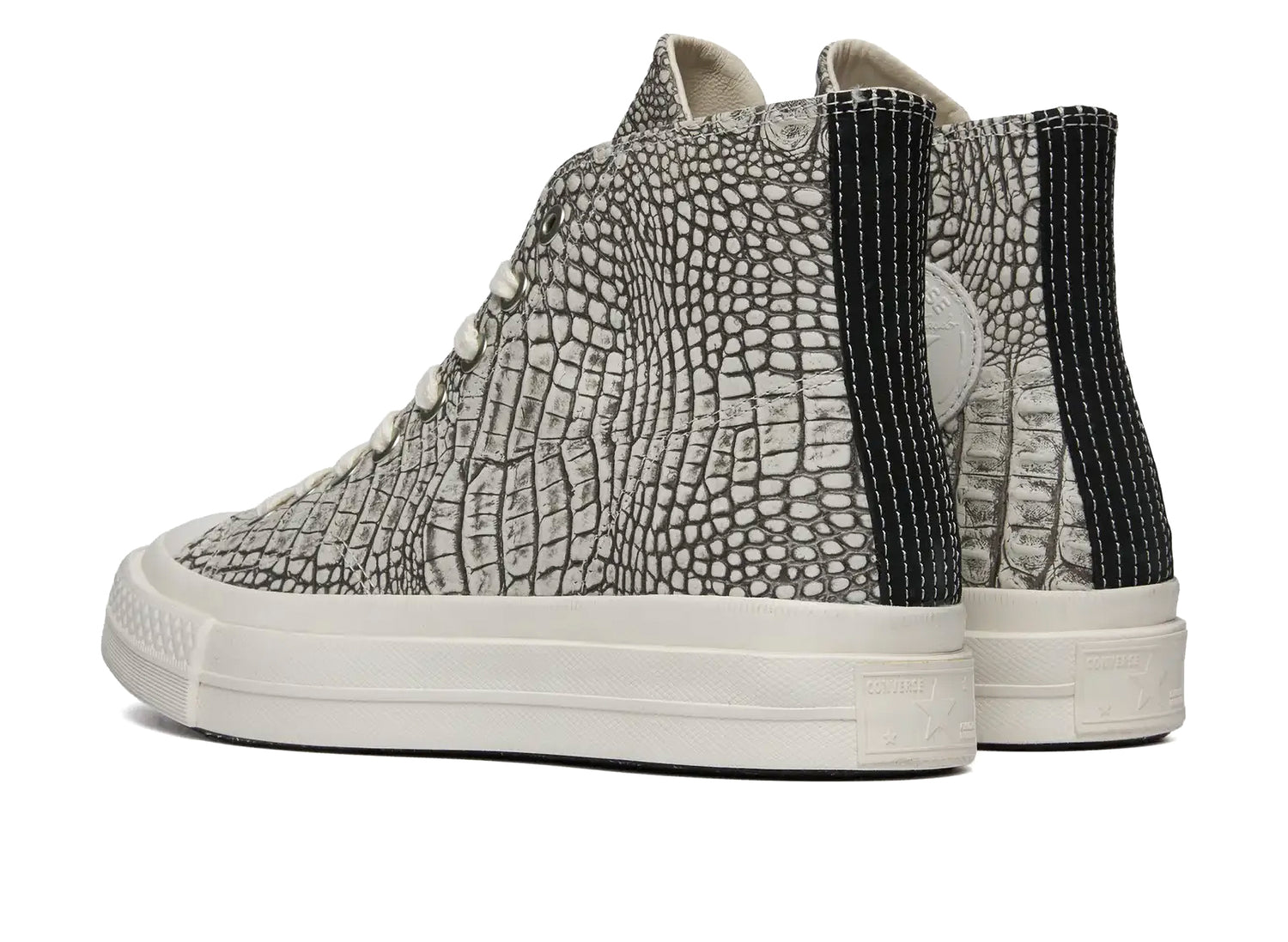 Converse Chuck Taylor All Star First String Hi in 'Optical White' Croc — view 2