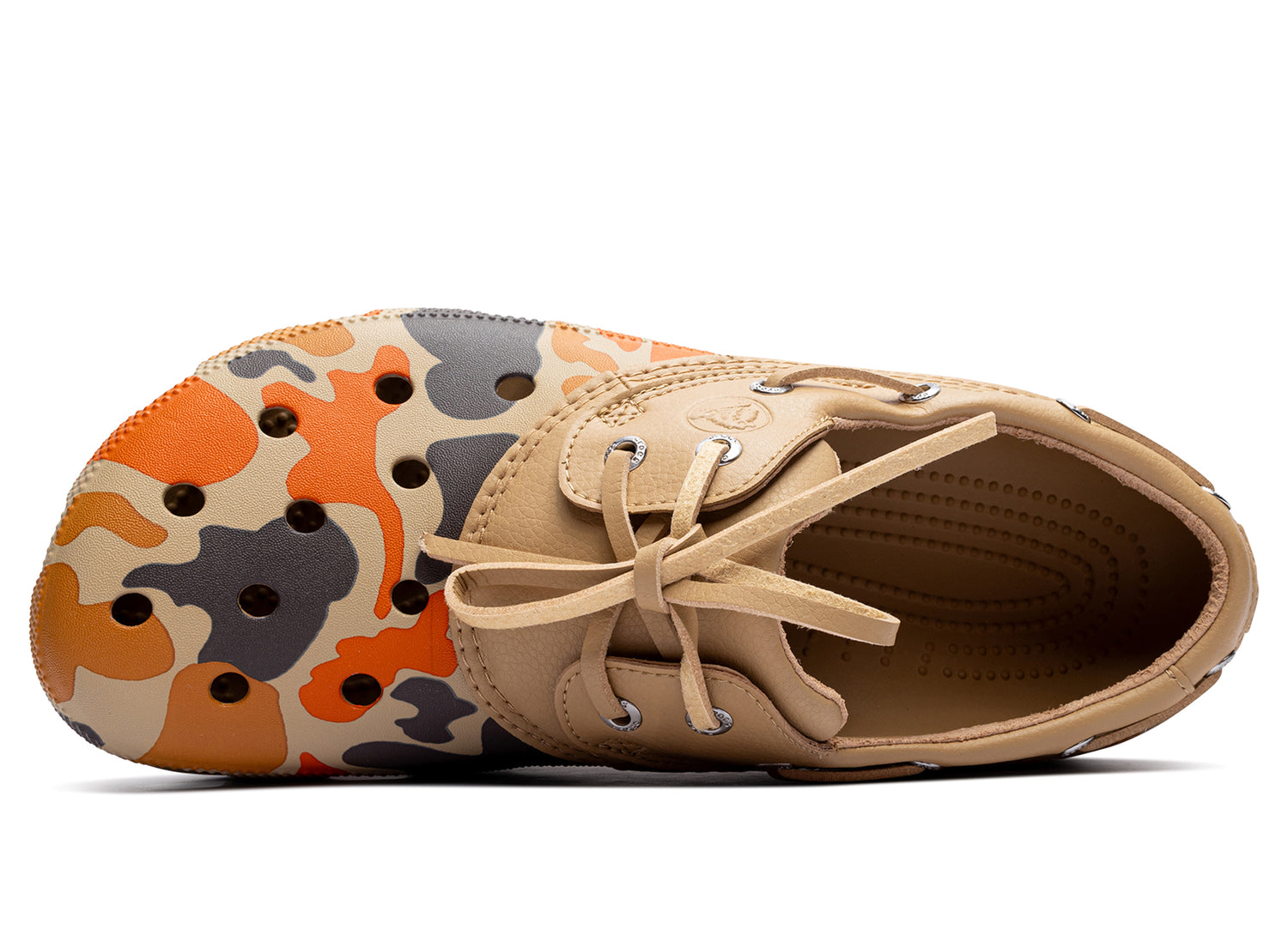 Crocs Classic Duck Camo Boat Shoe in Shocking Orange Duck Camo - Damaged — view 4
