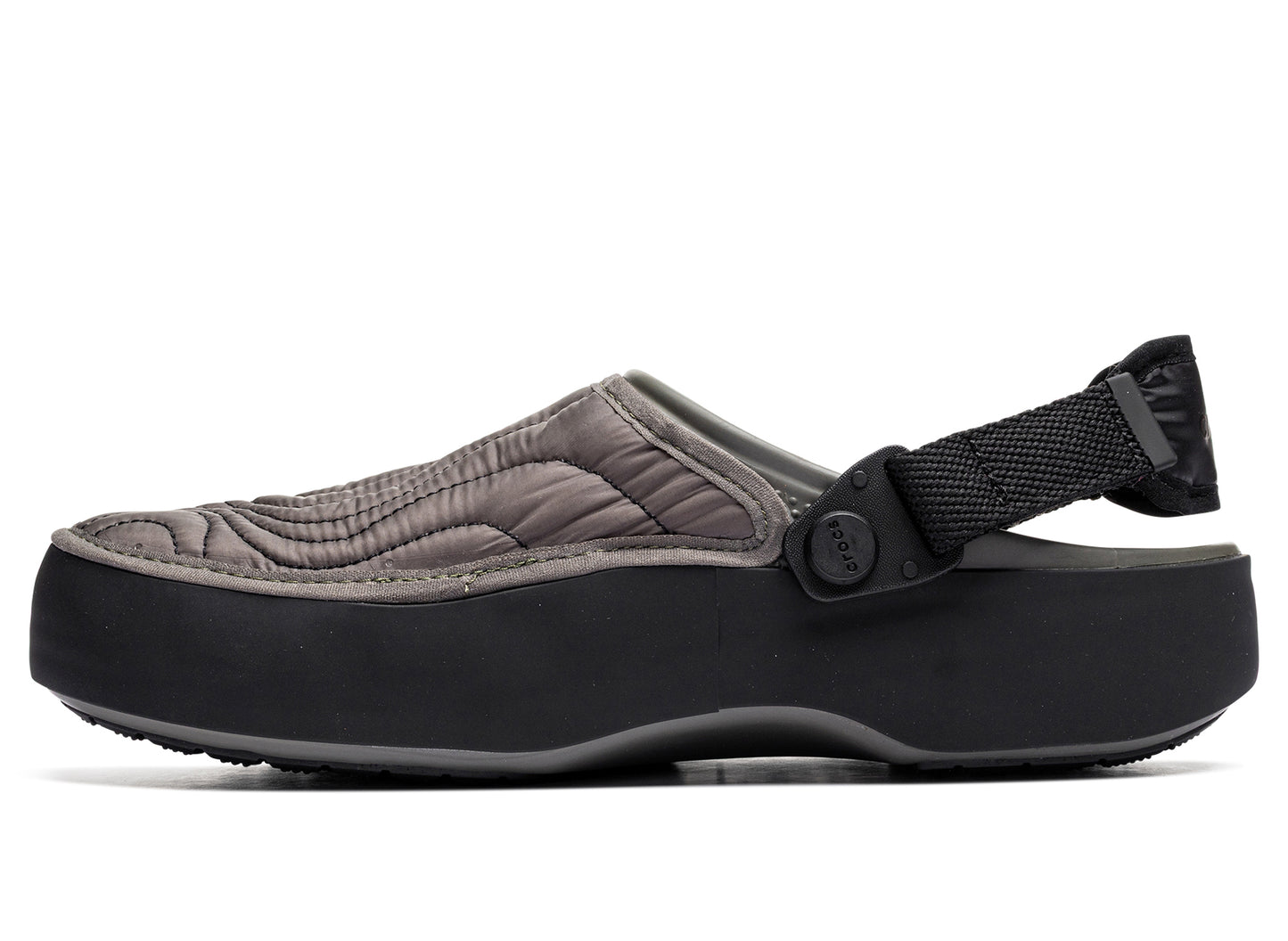 Crocs Classic Elevated Quilted Clog in Grey / Black — view 3
