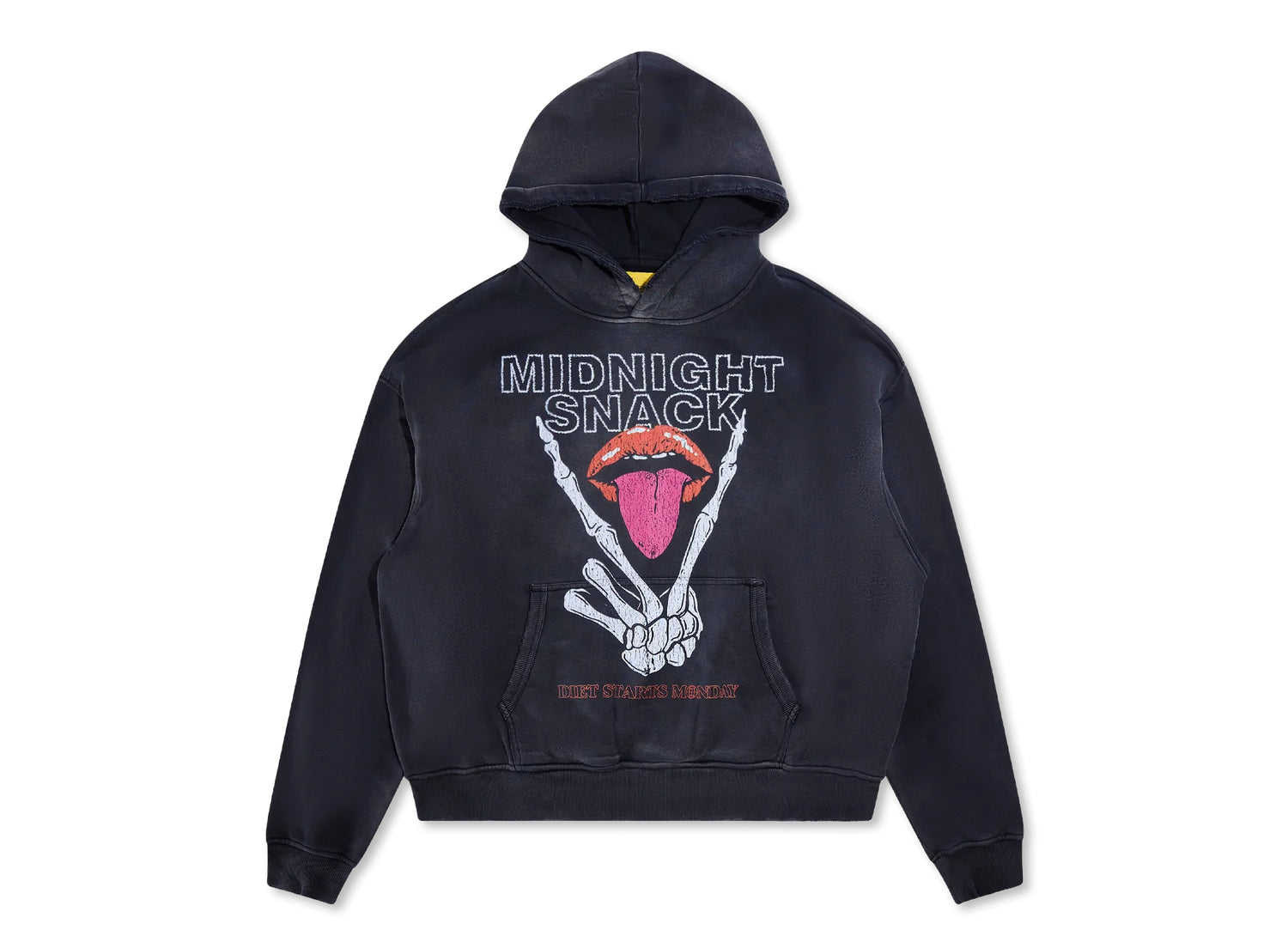 6/30まで！　SIIILON Anniversary sweat foodie Diet Starts Monday Midnight Snack Hoodie in Vintage Black