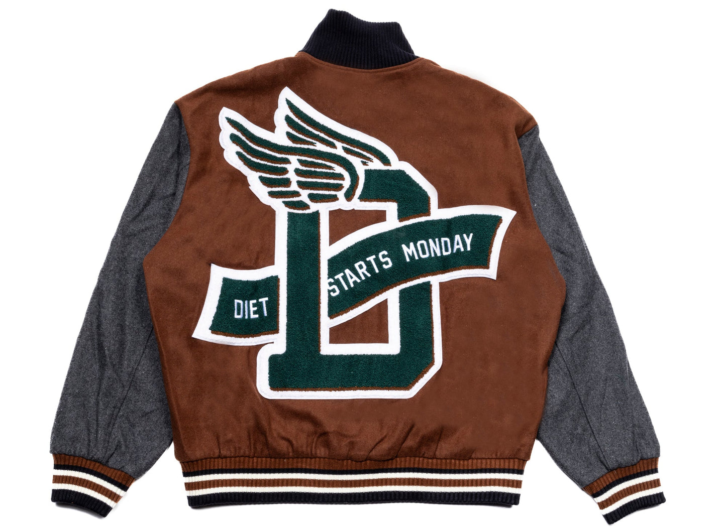 Diet Starts Monday Wings Varsity Jacket - view 3