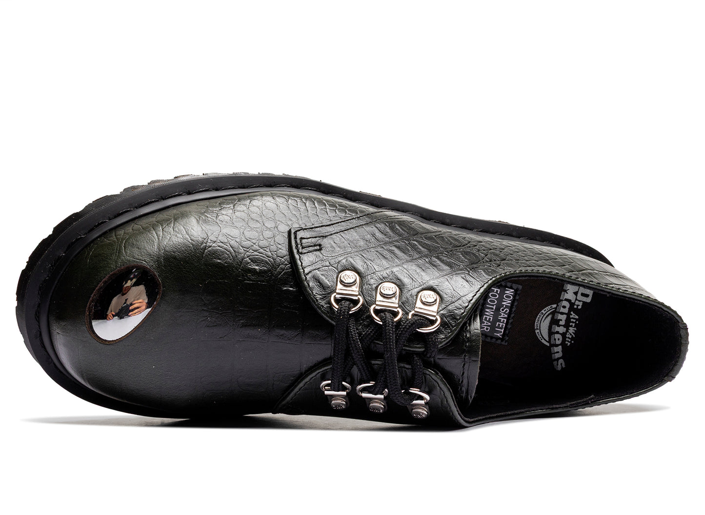 Dr. Martens Crocodile 1461 Bex Steel Toe Leather Shoes in Forest Green - view 5