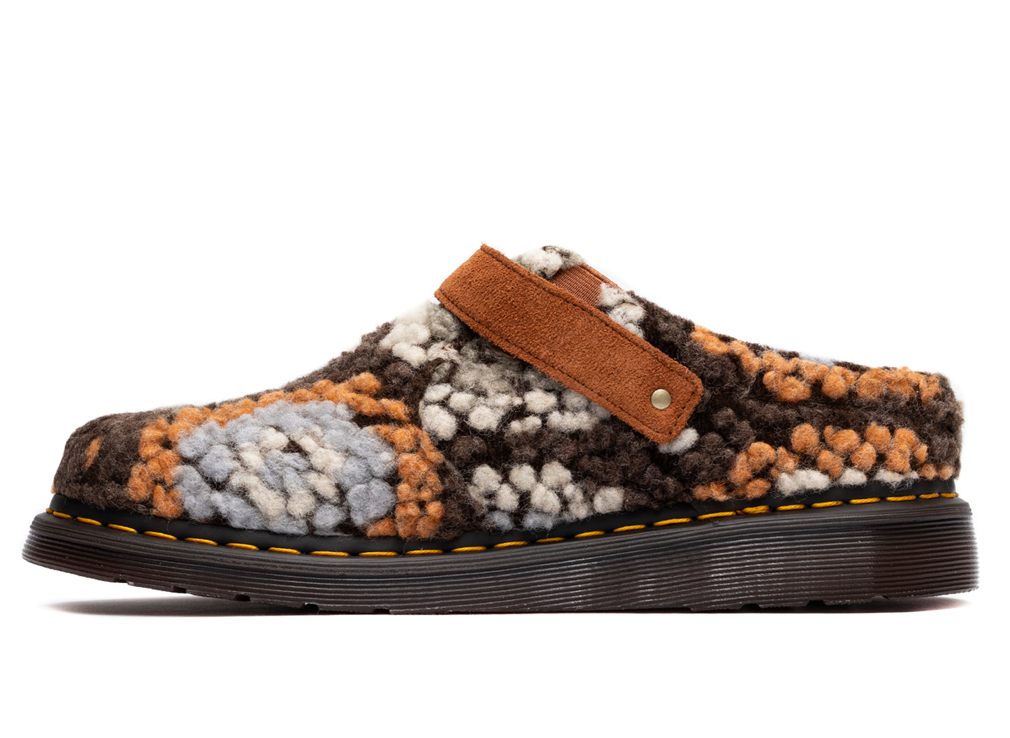 Dr. Martens Isham Crochet Wool Suede Mules in Tan - view 2