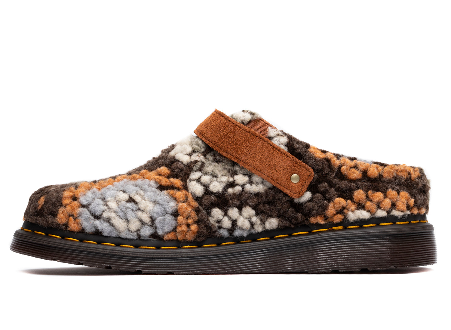 Dr. Martens Isham Crochet Wool Suede Mules in Tan - view 2