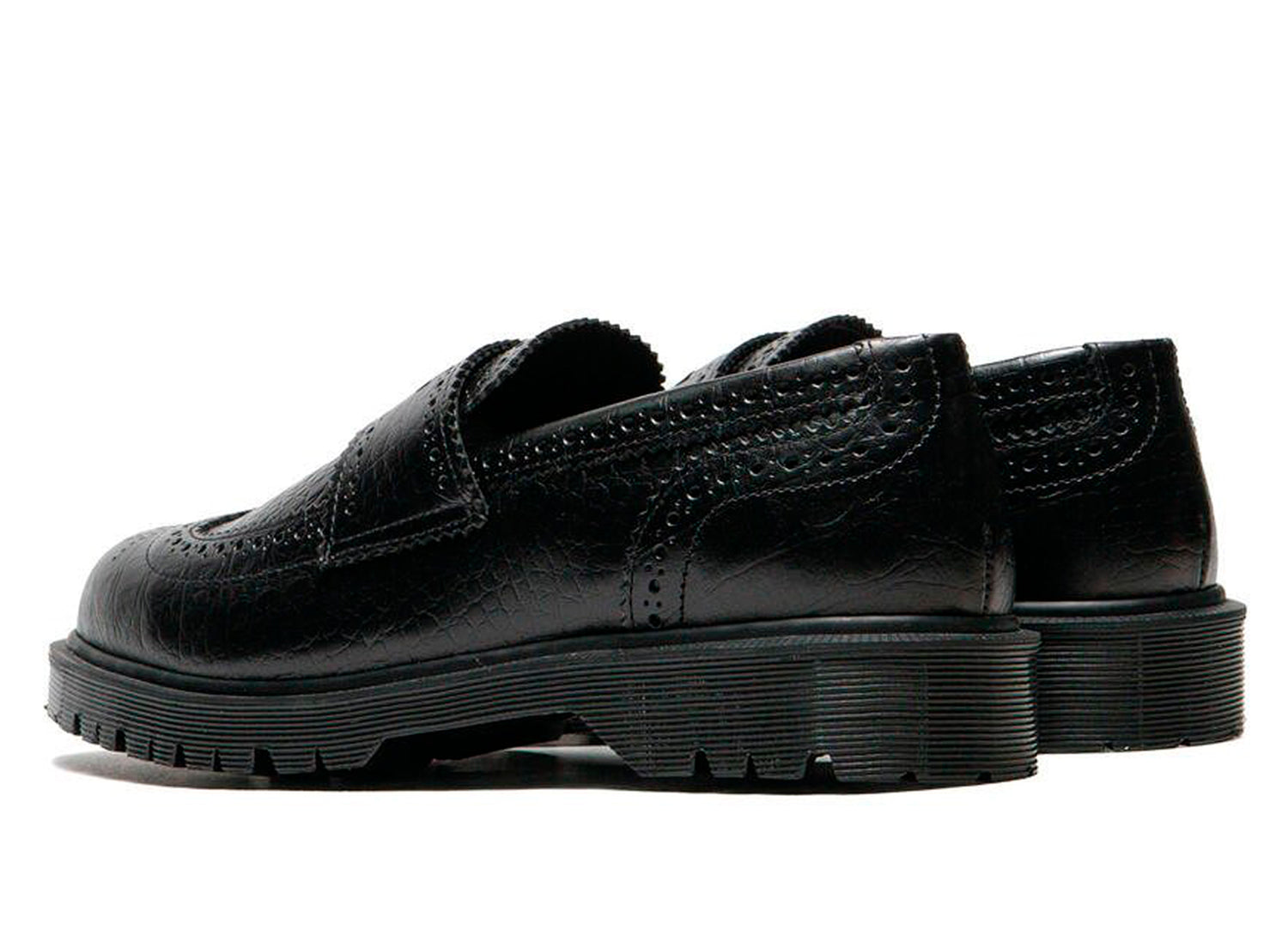 Dr. Martens Penton Brogue Emboss Leather Loafers in Black — view 2