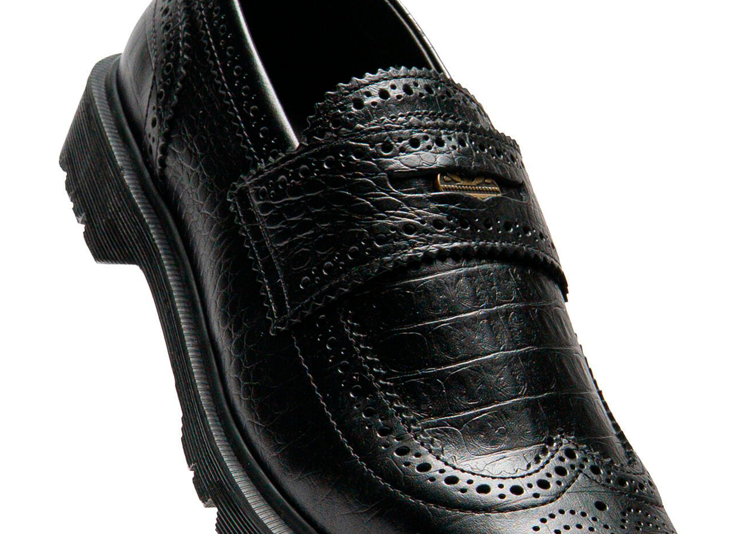 Dr. Martens Penton Brogue Emboss Leather Loafers in Black — view 3