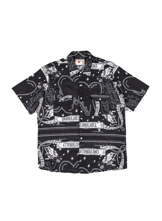Emotionally Unavailable Rodeo Bandana S/SL Button-Up in Black