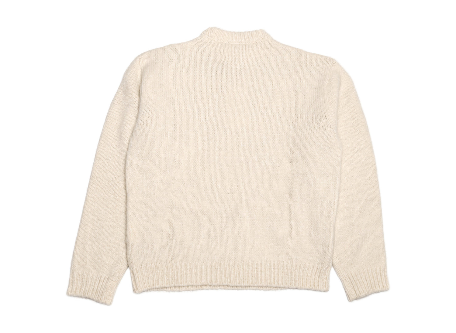 ERL Men's Text Sweater in Cream and Black, men's crewneck knit sweater, view 2