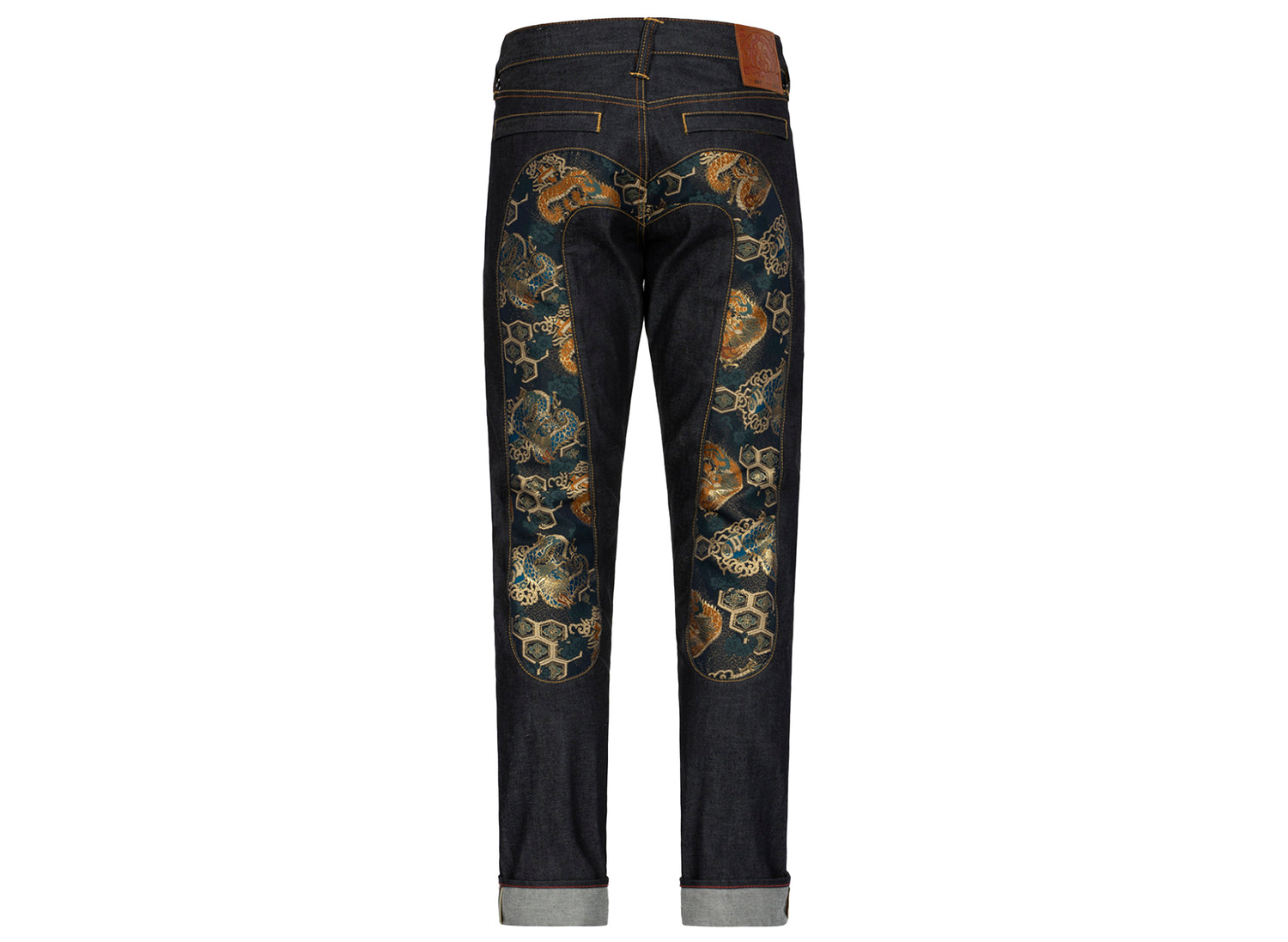 Evisu Brocade Daicock Insert Carrot Fit Denim Jeans - view 2