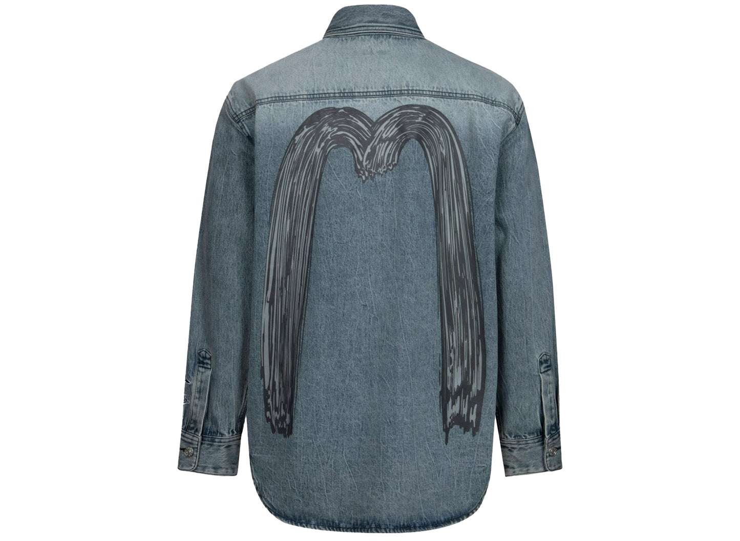 Evisu Brush Daicock Print Regular Fit Denim Shirt Jacket - view 2