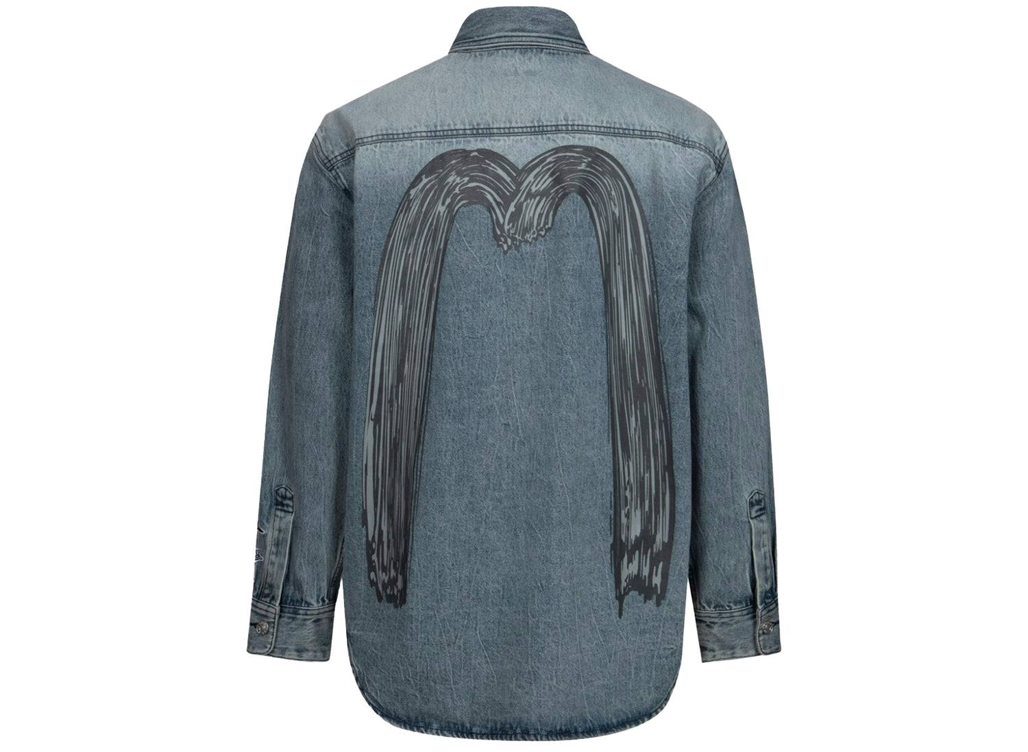 Evisu Brush Daicock Print Regular Fit Denim Shirt Jacket - view 2