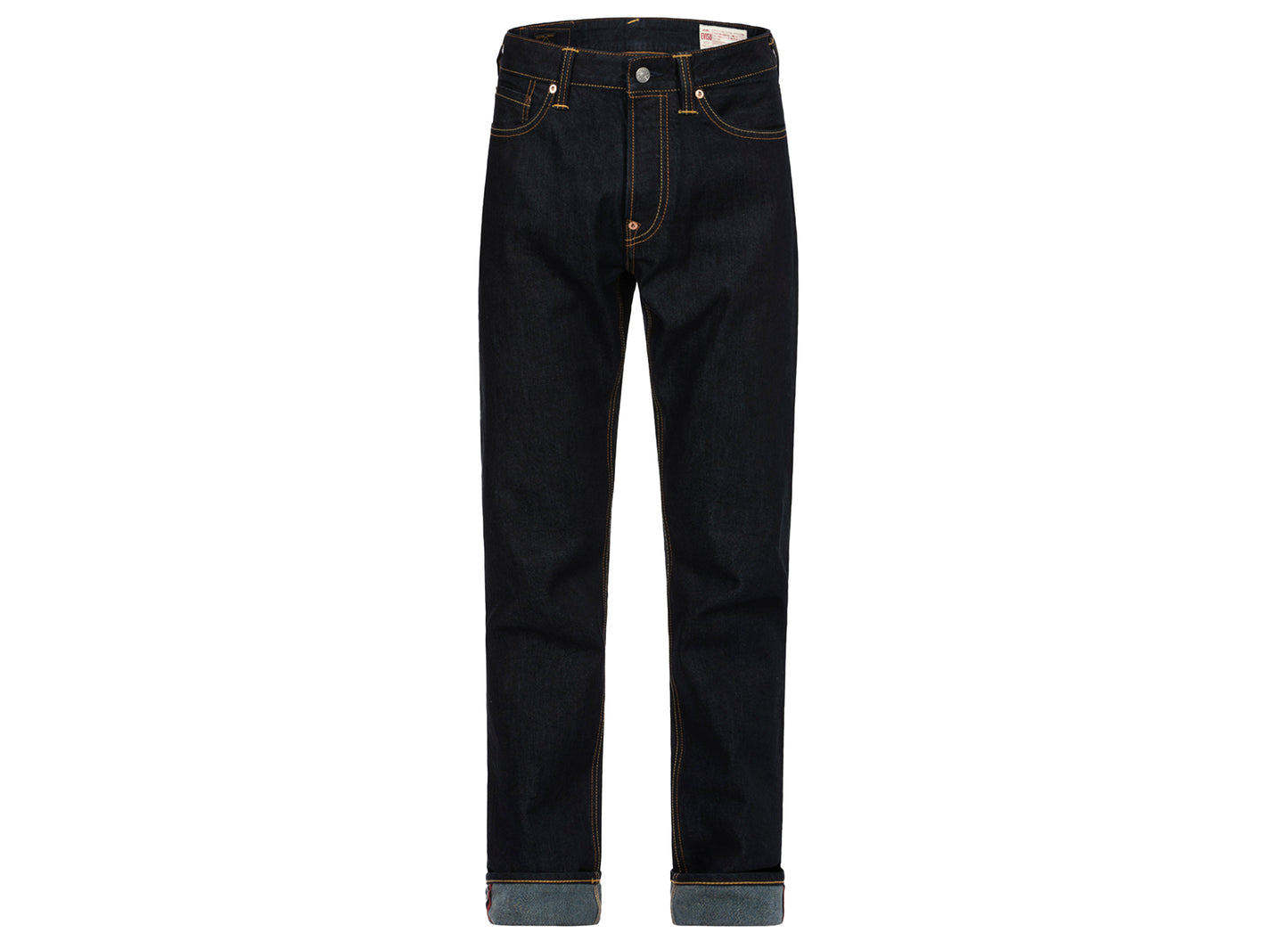 Evisu Brushstroke Seagull Print Carrot Fit Selvedge Denim Jeans