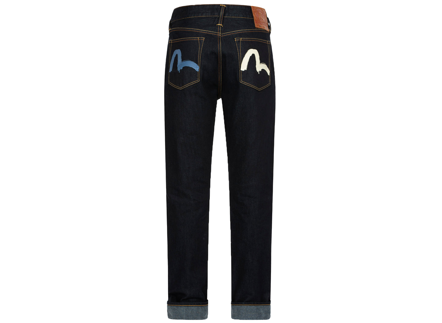 Evisu Brushstroke Seagull Print Carrot Fit Selvedge Denim Jeans - view 2