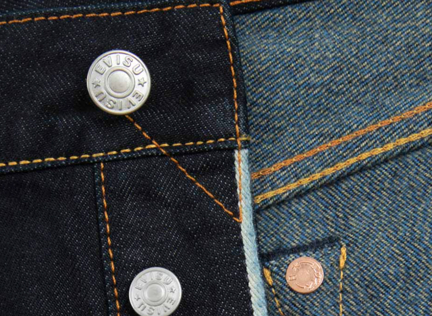 Evisu Brushstroke Seagull Print Carrot Fit Selvedge Denim Jeans - view 3