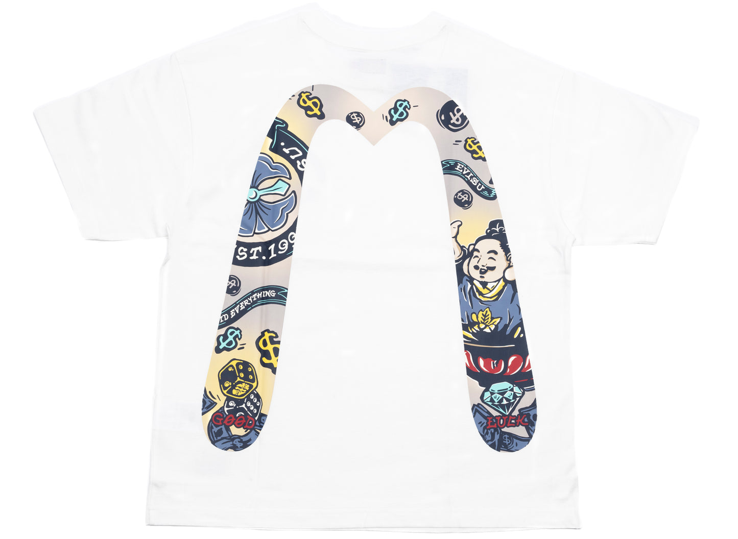 Evisu Daicock Printed S/S Tee in White - view 2