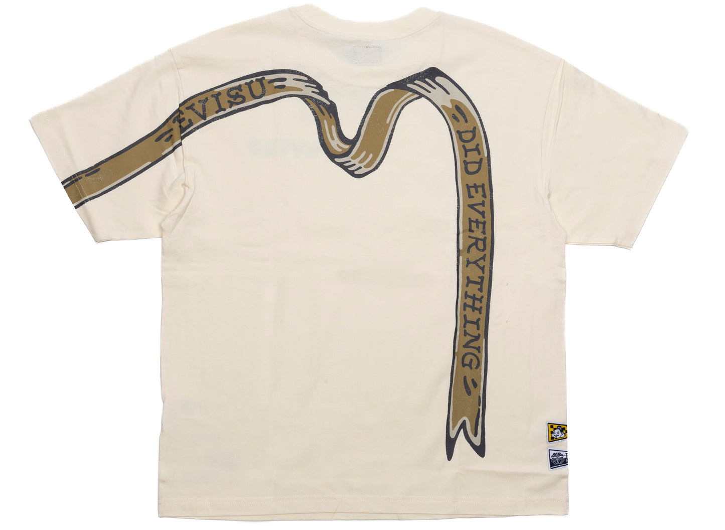 Evisu Did Everything Knit T-Shirt in Cream - view 2