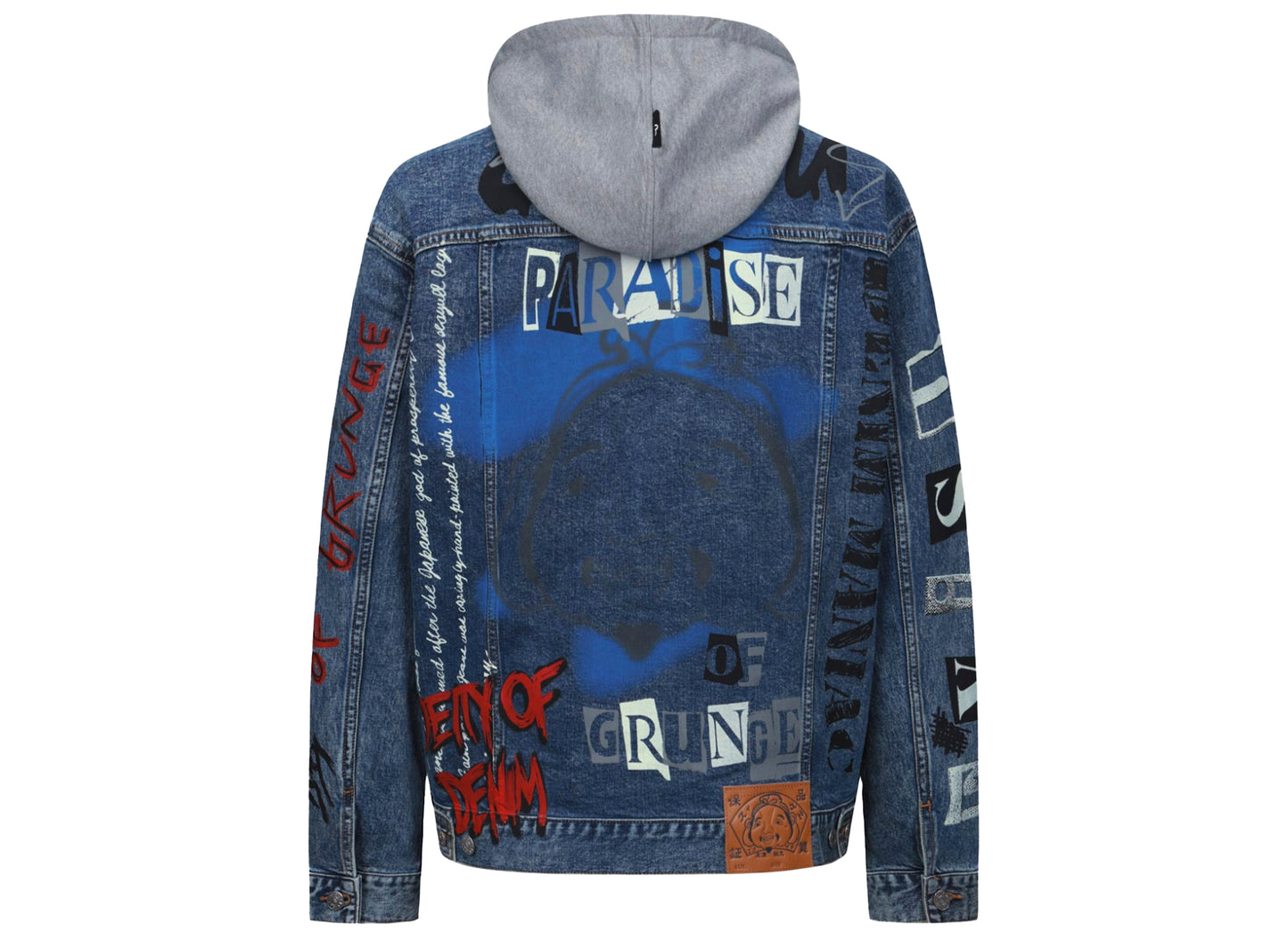 Evisu Graffiti Print Loose Fit Hooded Denim Jacket - view 2