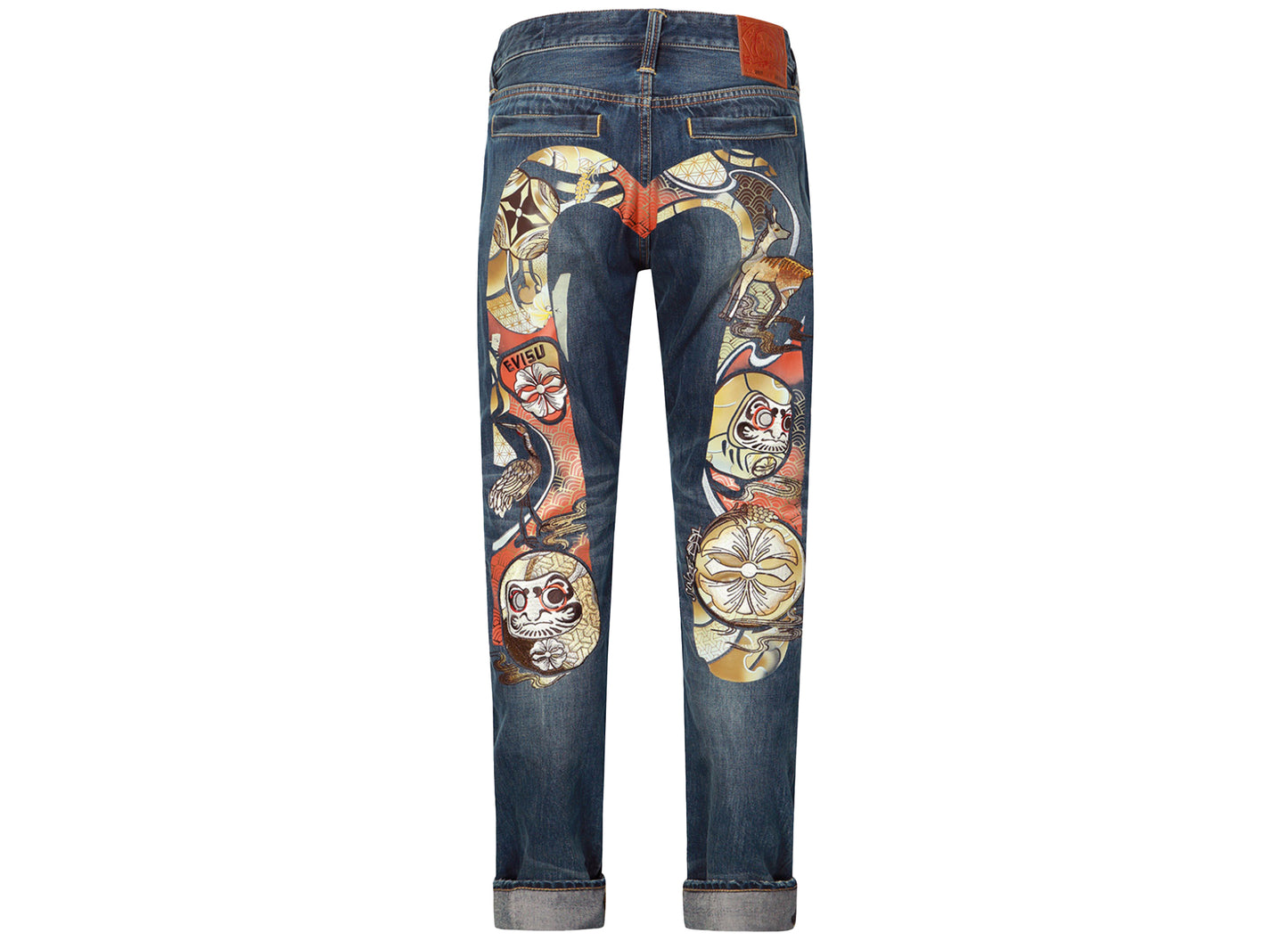 Evisu Hanafuda Daruma Daicock Embroidered Carrot Fit Denim Jeans #2017 - view 2