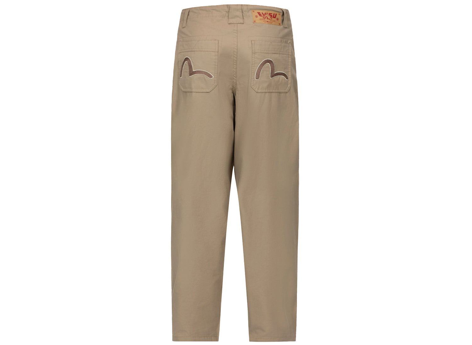 Evisu Seagull Embroidered Baggy Pants in Beige - view 2