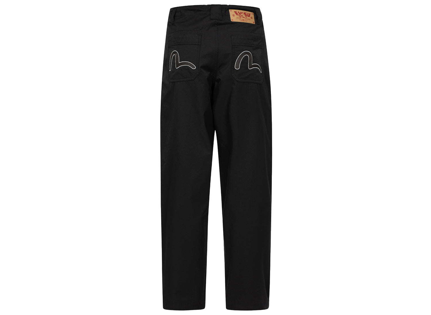 Evisu Seagull Embroidered Baggy Pants in Black - view 2
