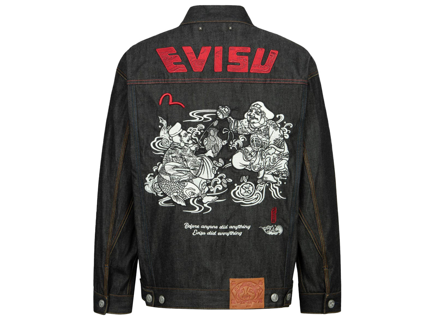 Evisu Two Gods Embroidered Loose Fit Kimono Denim Jacket - view 2