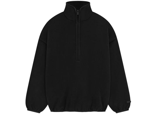 Fear of God Essentials Brushed Half Zip Pullover in Black
