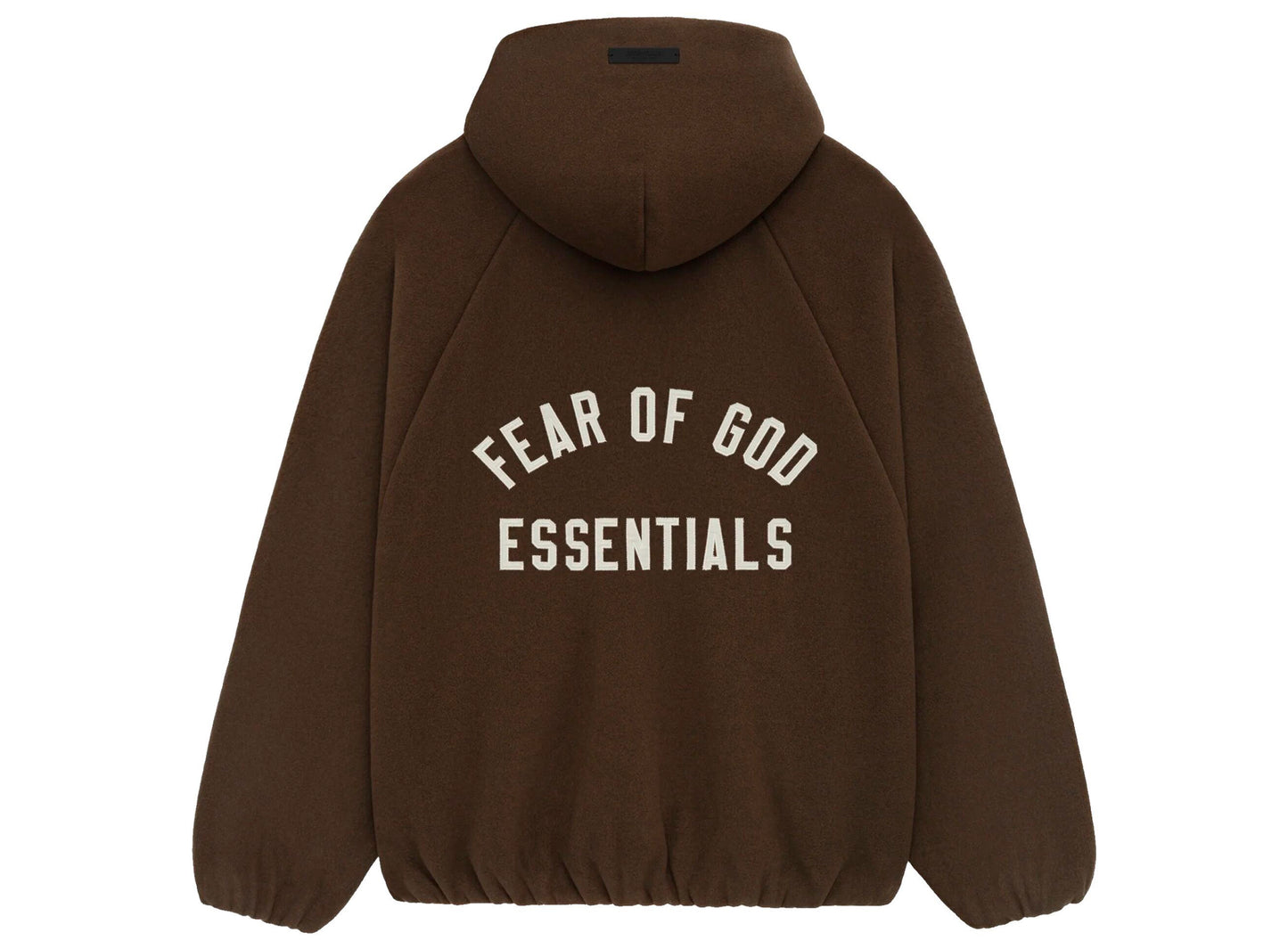 Fear of God Essentials Brushed Hooded Bomber in Brown - view 2