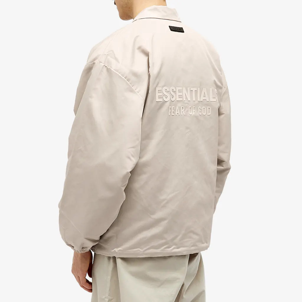 Fear of God Essentials Coaches Jacket in Silver Cloud – Oneness
