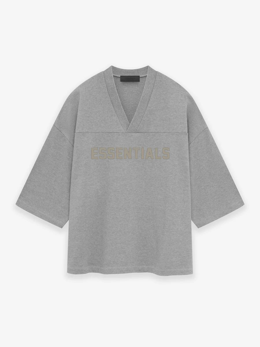 Fear of God Essentials Football Tee in Dark Heather Oatmeal