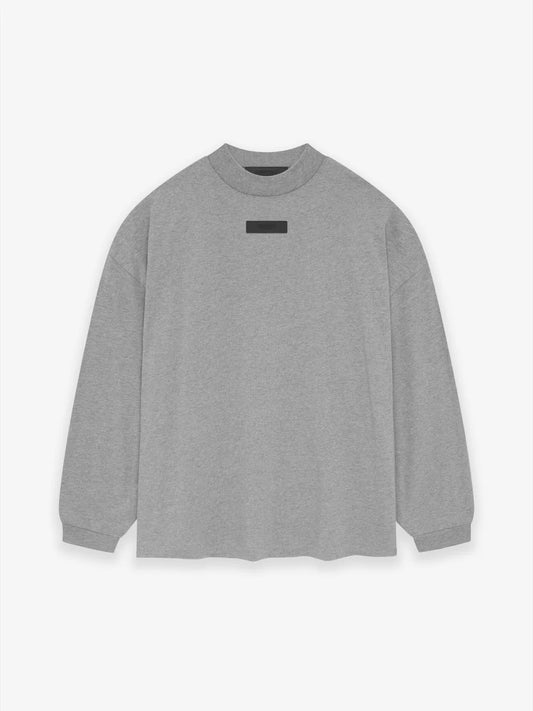 Fear of God Essentials L/S Tee in Dark Heather Oatmeal
