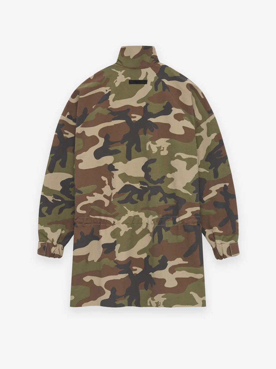 Fear of God Essentials Military Nylon Mockneck Anorak in Woodland Camo - view 2