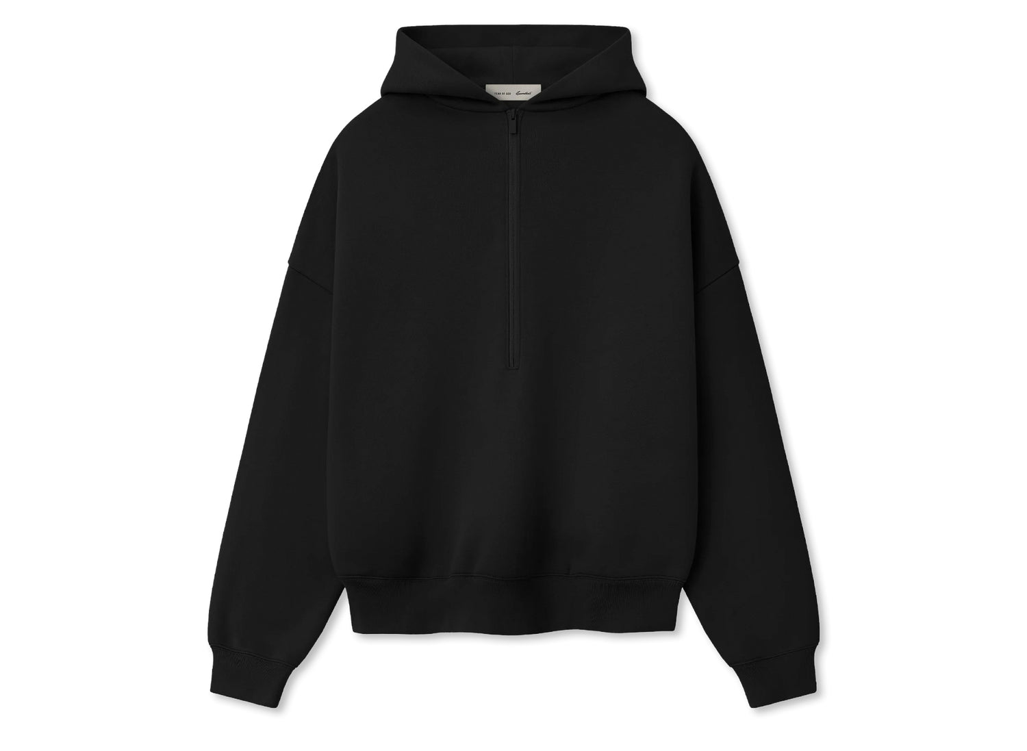 FOG ESSENTIALS BLACK 黒 下XS Fear of God Essentials Property Lounge Half Zip Hoodie 'Black