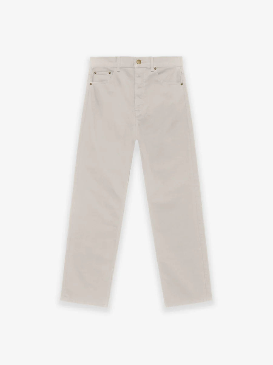 Fear of God Essentials Relaxed 5 Pocket Jeans in Silver Cloud