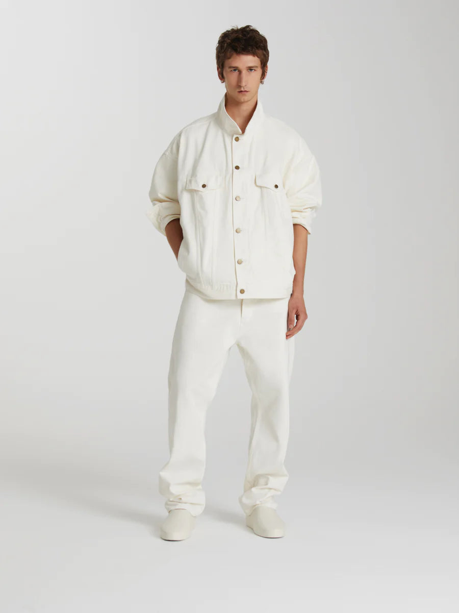 Fear of God Essentials Relaxed 5 Pocket Jeans in Silver Cloud - view 3