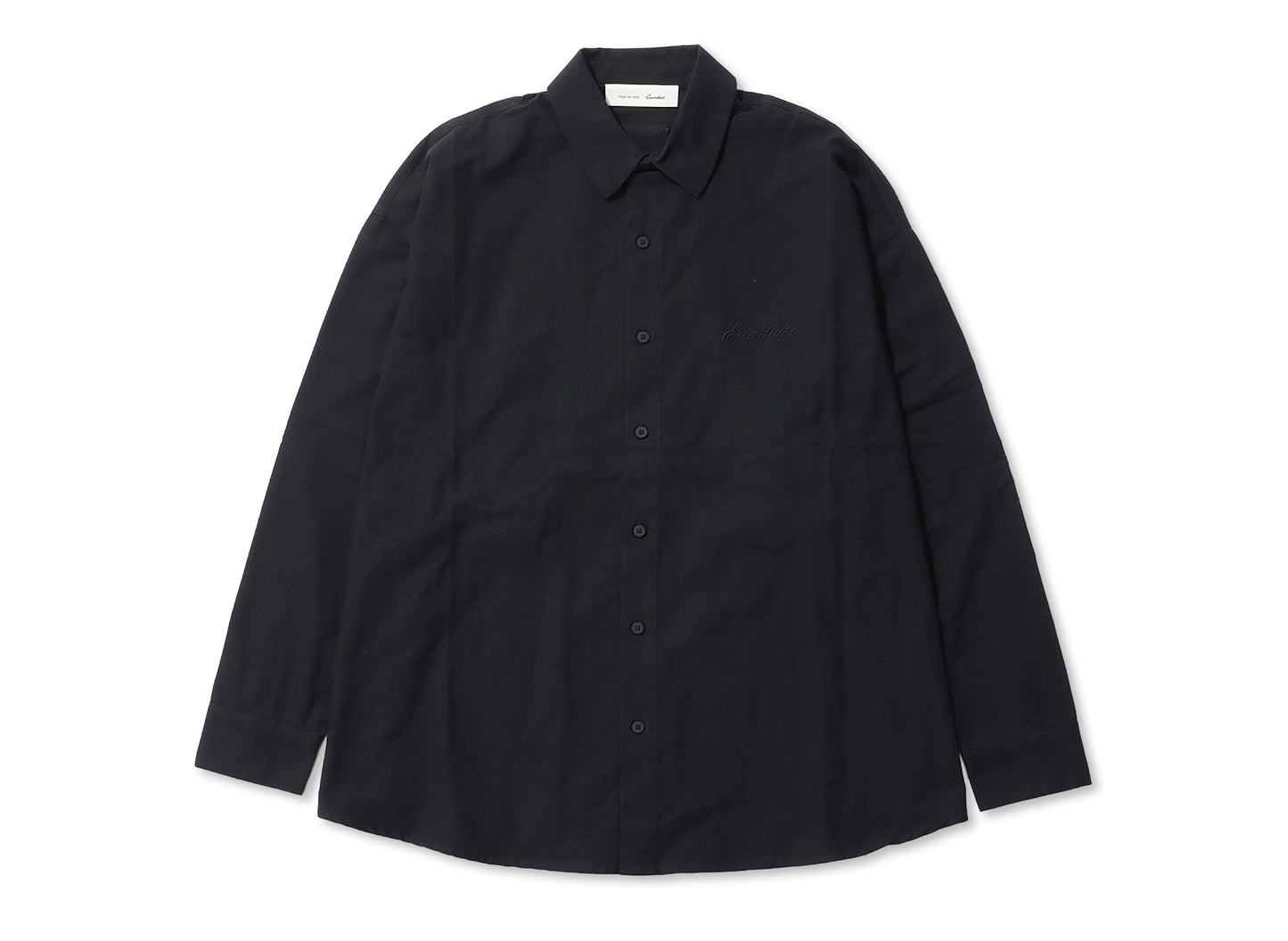 Fear of God Essentials Signature Button Up Shirt 'Black'
