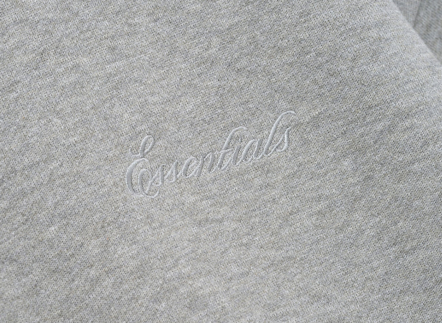 Fear of God Essentials Signature Classic Full Zip Hoodie 'Concrete Heather' — view 3