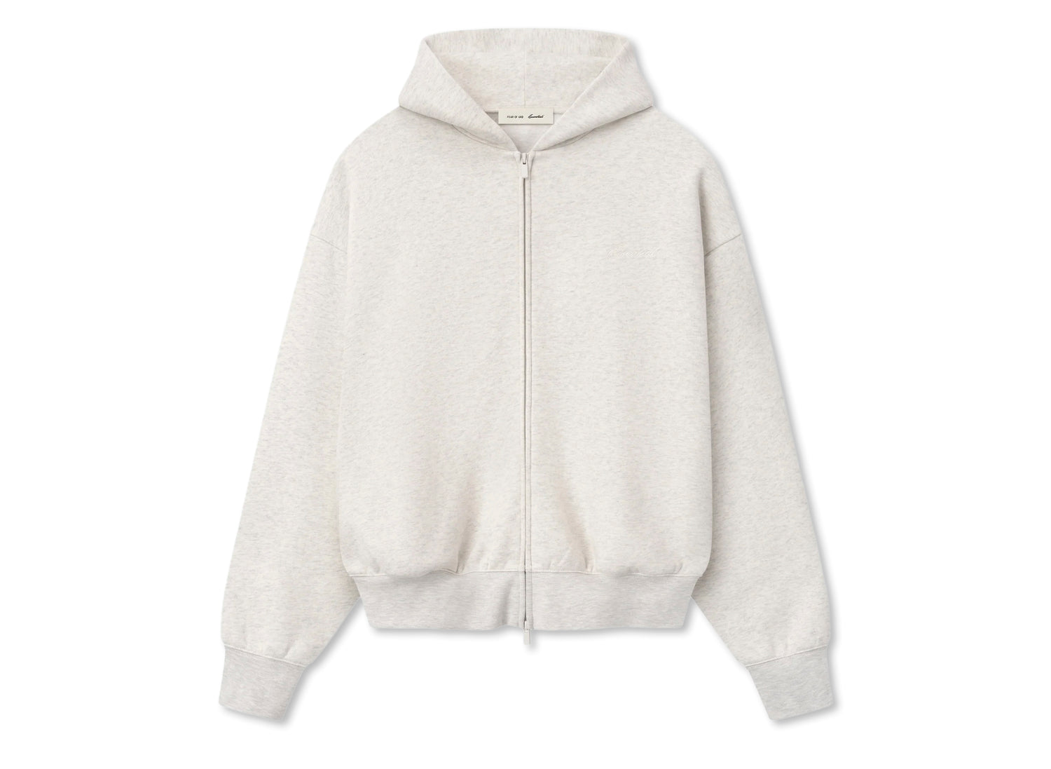 Fear of God Essentials Signature Classic Full Zip Hoodie 'Oatmeal Heather'
