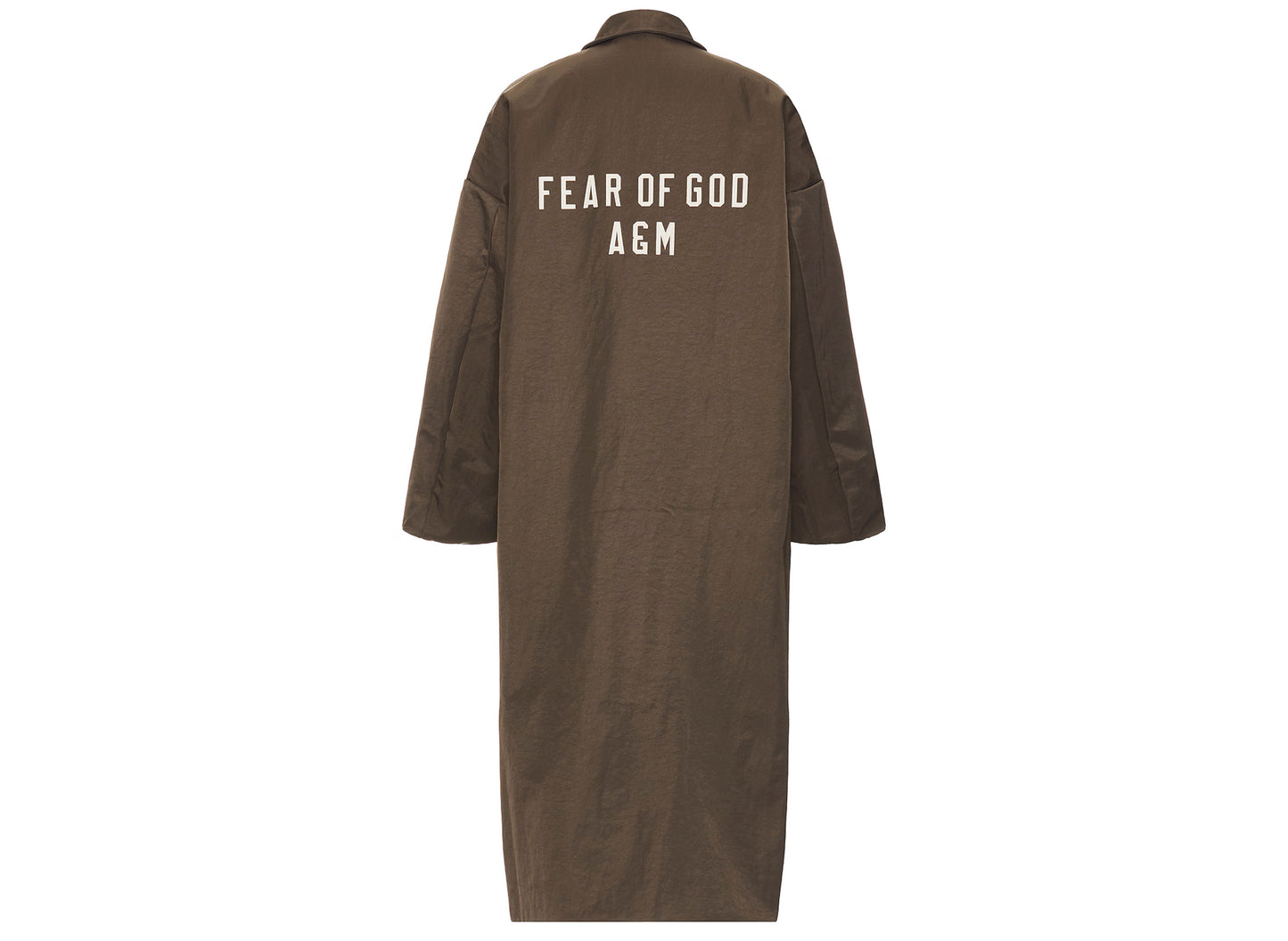 Fear of God Essentials Textured Nylon Trench in Brown - view 2