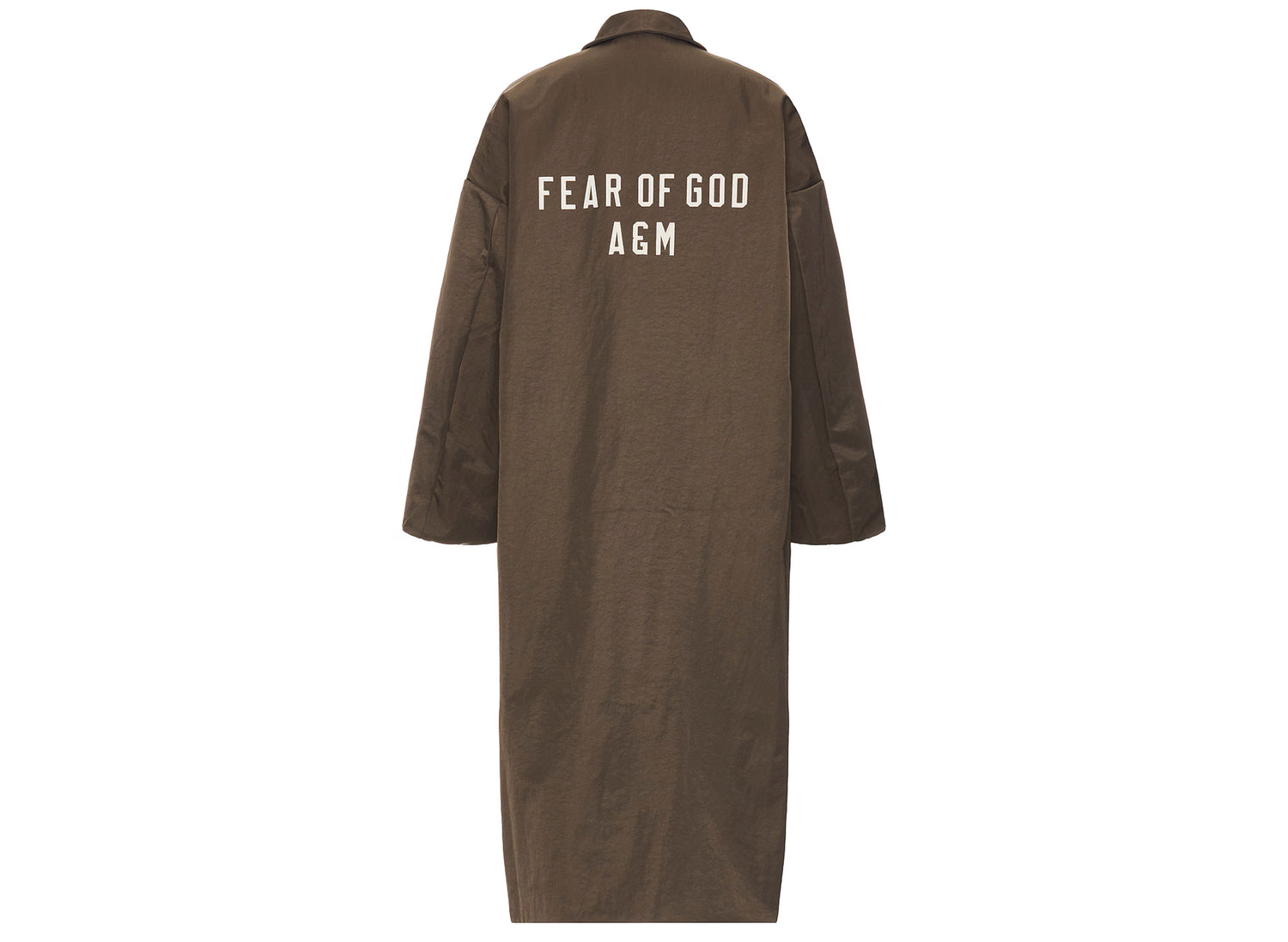 Fear of God Essentials Textured Nylon Trench in Brown - view 2
