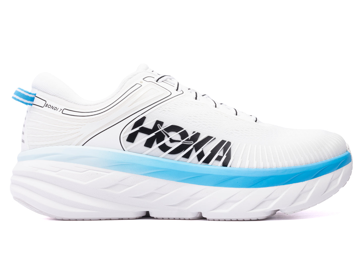 Hoka Bondi 7 'White / Skyward Blue'