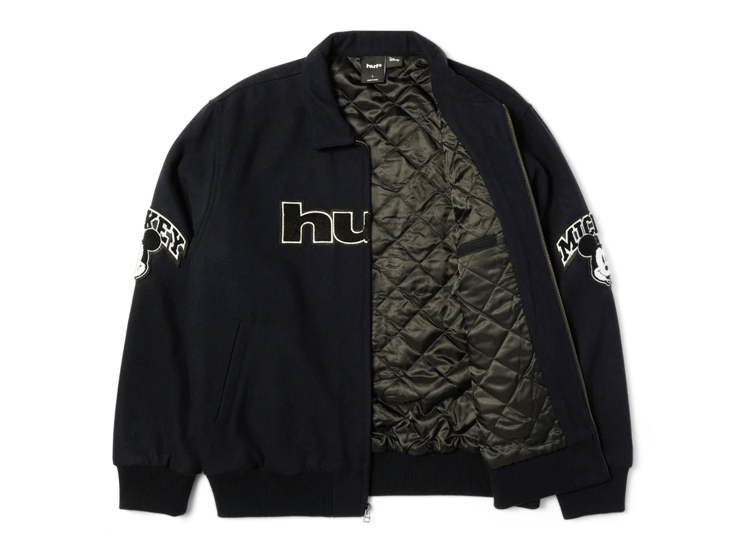 HUF x Mickey Worldwide Tour Varsity Jacket in Navy - view 2