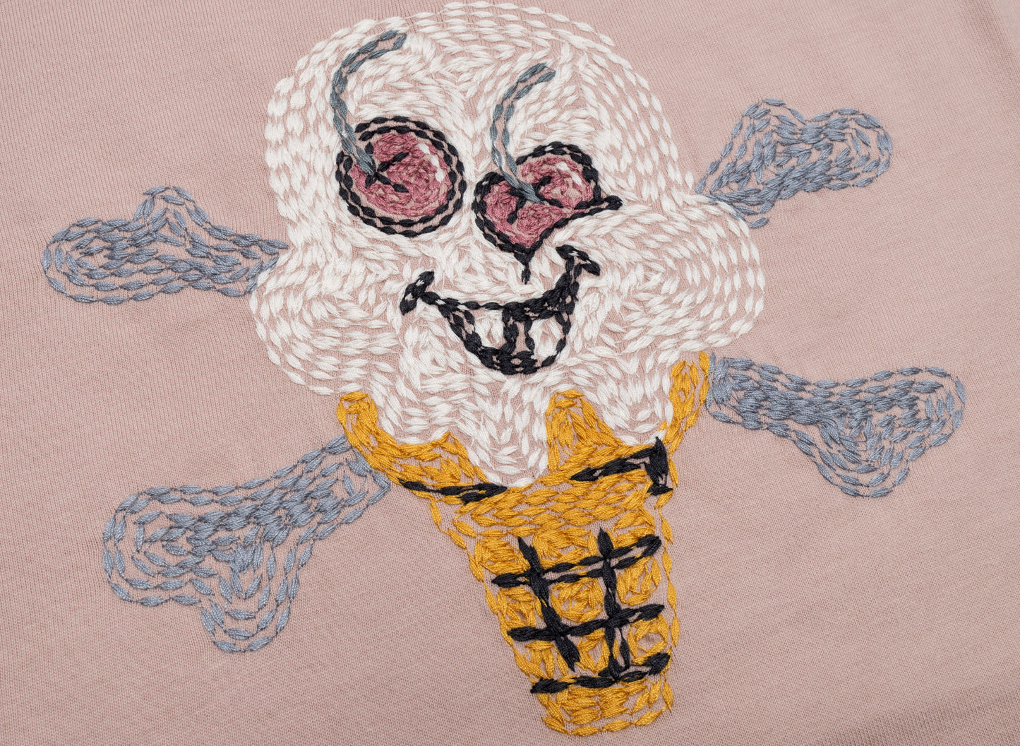 Ice Cream Cherry Face S/S Knit in Rose - view 2