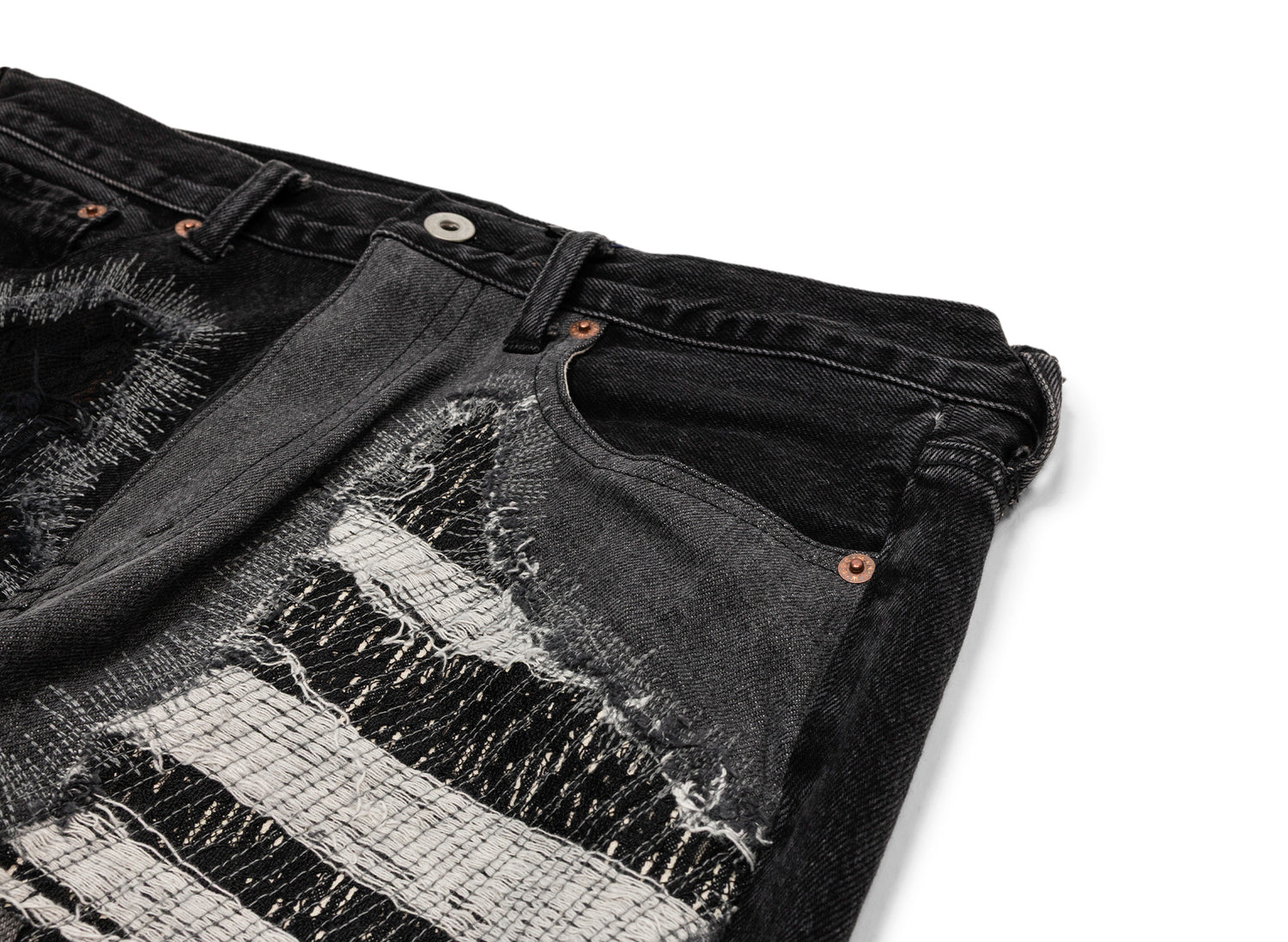 Junya Watanabe MAN Monotone Patchwork Jeans - view 2