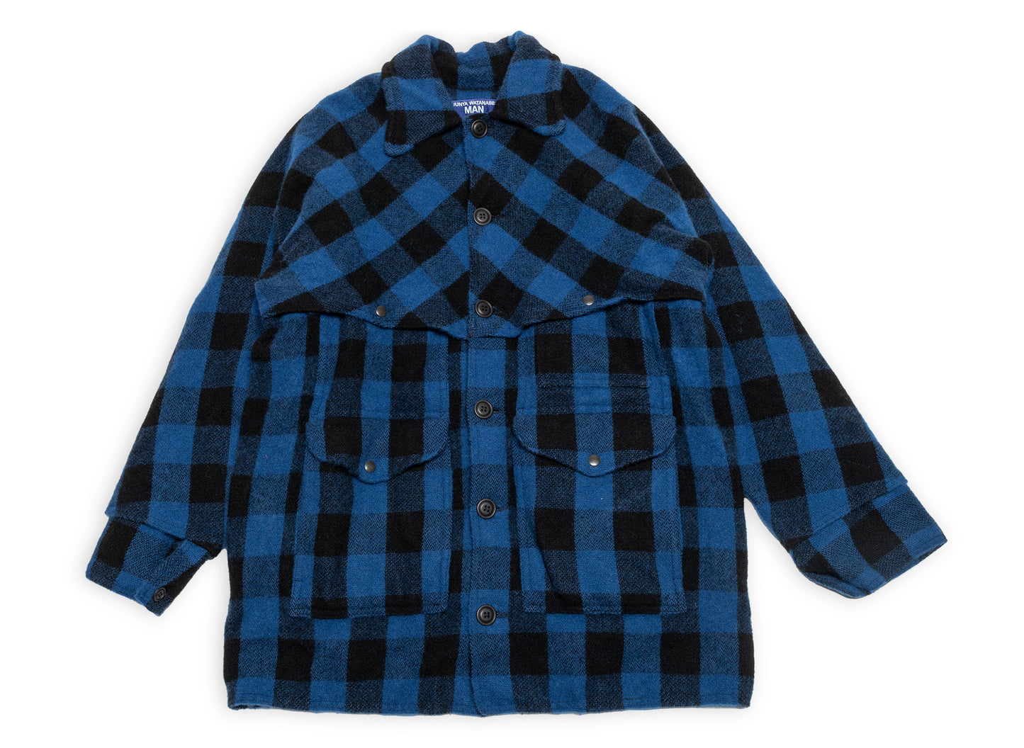 Junya Watanabe MAN Flannel Button Up Jacket in Blue