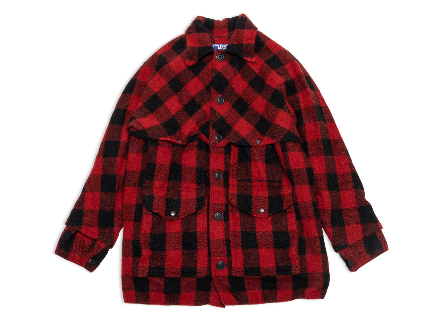 Junya Watanabe MAN Flannel Button Up Jacket in Red